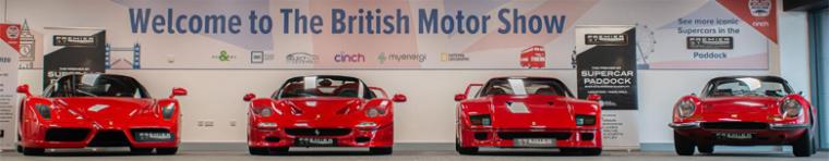 Ferrari enzo, F40, F50 and Dino at The British Motor Show